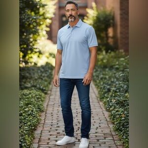 johnnie-O Custom Lexus Sky Blue Polo Shirt